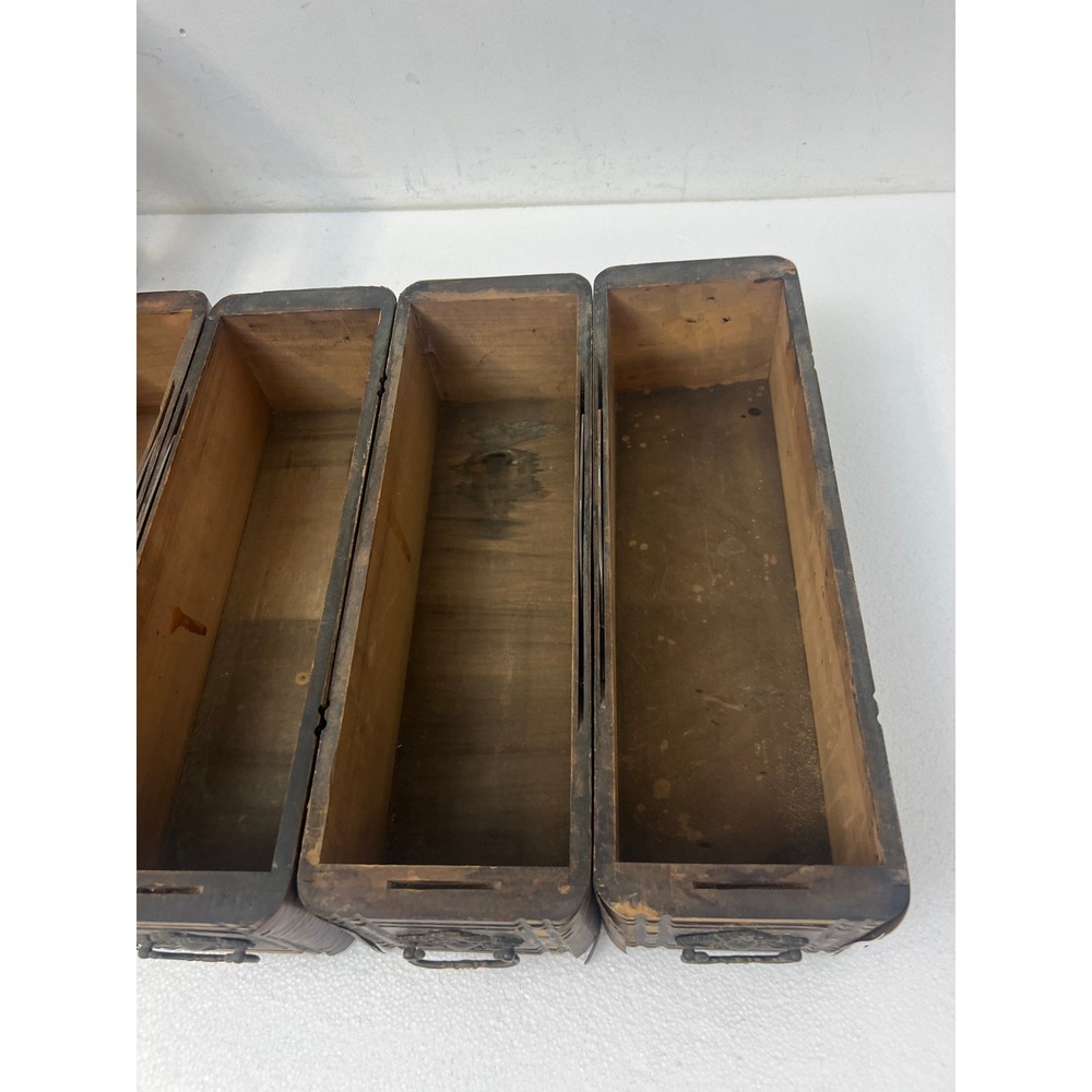 Vintage Wood Singer Sewing Machine Drawers w Brackets Wood Set of 2 Antique Pair - Picture 10 of 12